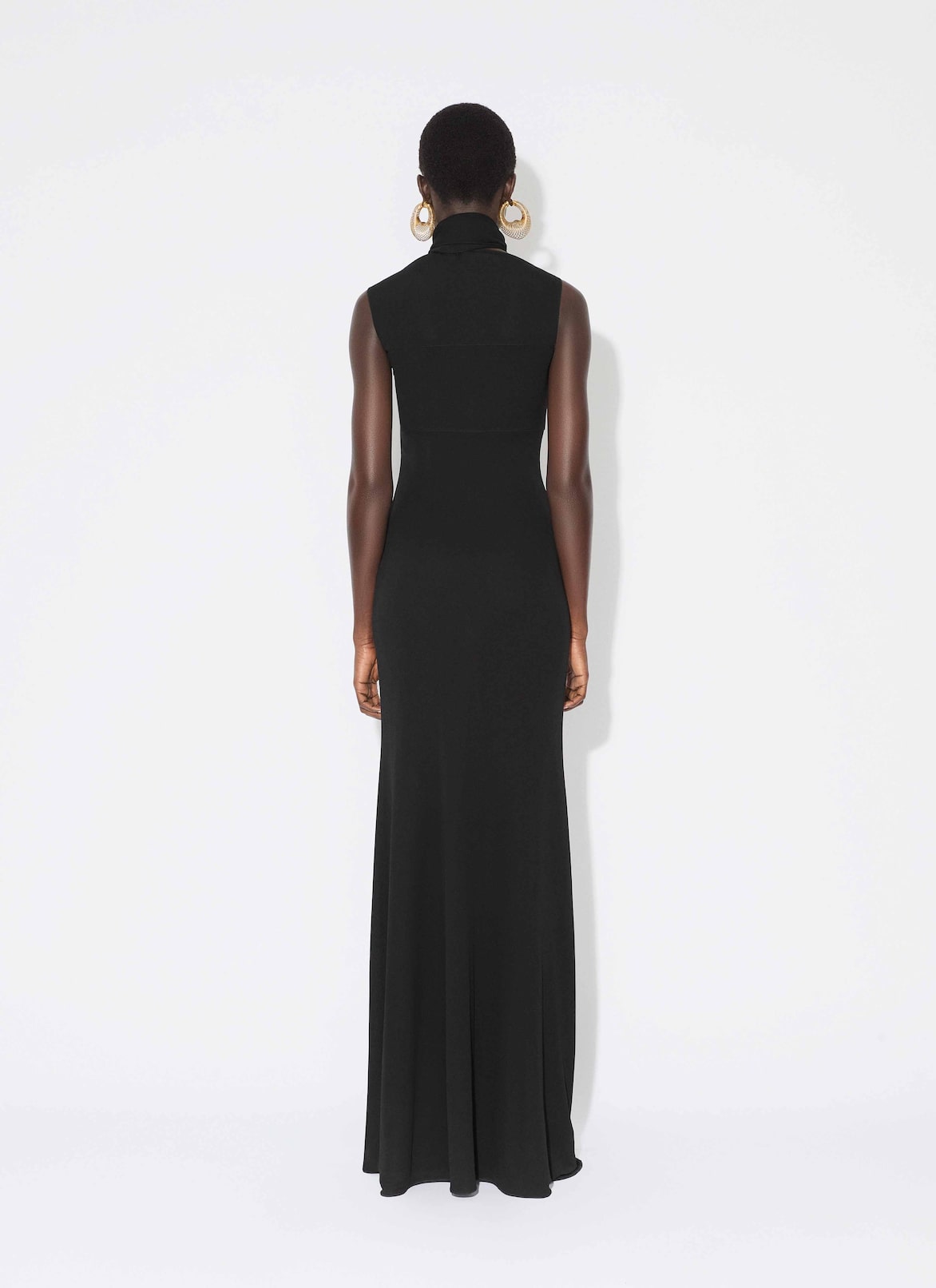 FLUID JERSEY BOW DRESS ALAÏA BLACK FLUID JERSEY BOW DRESS